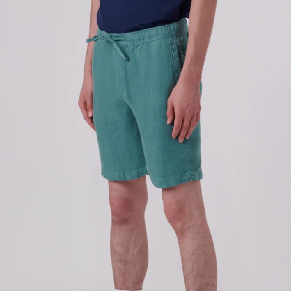Bugatchi Men's Teal Linen Drawstring Bermuda Shorts Size XL